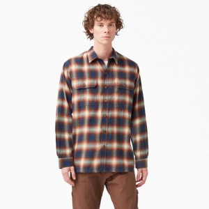 Dickies 1922 Flannel Shirt Červené Tmavě Tmavě Blankyt | CZ0001183