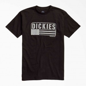 Dickies American Flag Grafická T-Shirt Černé | CZ0000519