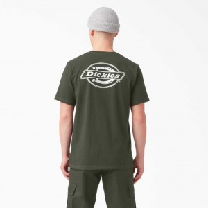 Dickies Back Logo Grafická T-Shirt Olivy Zelené Zelene | CZ0000917