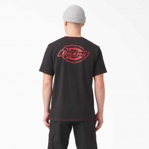 Dickies Back Logo Grafická T-Shirt Černé Červené | CZ0000576