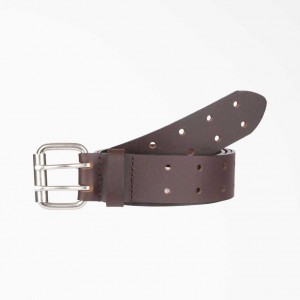 Dickies Big & Vysoké Læder Double Prong Přezkou Belt Tan | CZ0002518