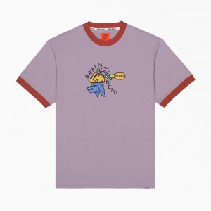 Dickies Brain Dead Embroidered T-Shirt Fialové | CZ0000931