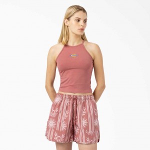 Dickies Chain Lake Cropped Tank Top Růžové | CZ0000371