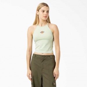 Dickies Chain Lake Cropped Tank Top Zelene | CZ0000353