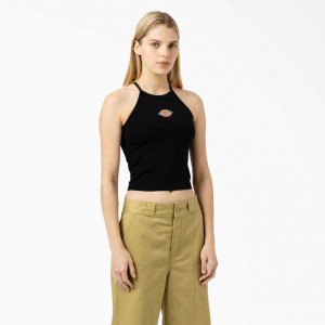 Dickies Chain Lake Cropped Tank Top Černé | CZ0000344