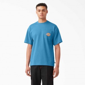 Dickies Chest Logo Pocket T-Shirt Bright Cobalt | CZ0000584