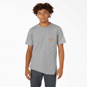 Dickies Chest Logo Pocket T-Shirt Heather Gray | CZ0000815