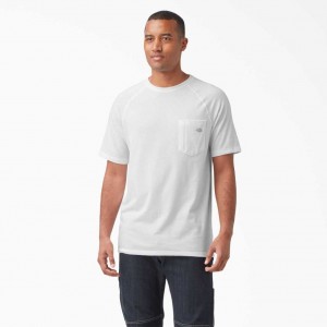 Dickies Cooling Krátké Sleeve T-Shirt Bílé | CZ0001000