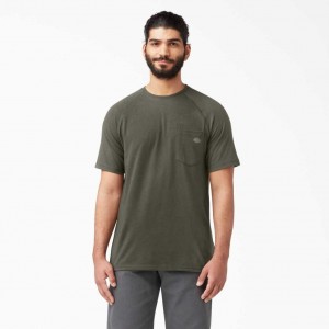 Dickies Cooling Krátké Sleeve T-Shirt Zelene | CZ0000896