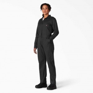 Dickies Cooling Long Sleeve Coveralls Černé | CZ0002210