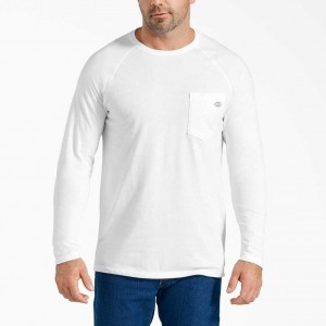 Dickies Cooling Long Sleeve T-Shirt Bílé | CZ0000969