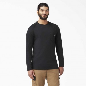 Dickies Cooling Long Sleeve T-Shirt Černé | CZ0000526