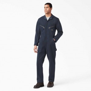 Dickies Deluxe Blended Long Sleeve Coveralls Tmavě Tmavě Blankyt | CZ0002215