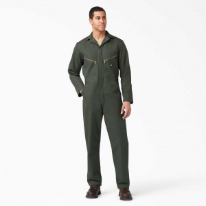 Dickies Deluxe Blended Long Sleeve Coveralls Olivy Zelené Zelene | CZ0002250