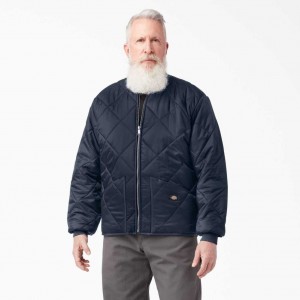 Dickies Diamond Prošívaný Jacket Tmavě Tmavě Blankyt | CZ0001743