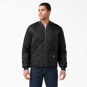 Dickies Diamond Prošívaný Jacket Černé | CZ0001699