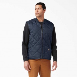 Dickies Diamond Prošívaný Vest Tmavě Tmavě Blankyt | CZ0000319