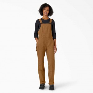 Dickies Duck Double Front Bib Overalls Hnědé | CZ0001587