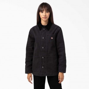 Dickies Duck Podšité Chore Coat Černé | CZ0002264