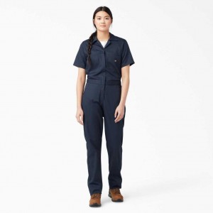 Dickies FLEX Cooling Krátké Sleeve Coveralls Tmavě Tmavě Blankyt | CZ0002230