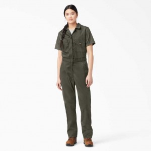 Dickies FLEX Cooling Krátké Sleeve Coveralls Zelene | CZ0002248