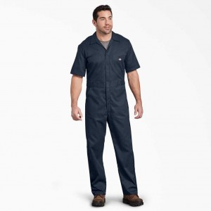 Dickies FLEX Krátké Sleeve Coveralls Tmavě Tmavě Blankyt | CZ0002218