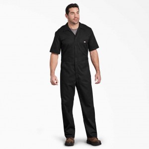 Dickies FLEX Krátké Sleeve Coveralls Černé | CZ0002203