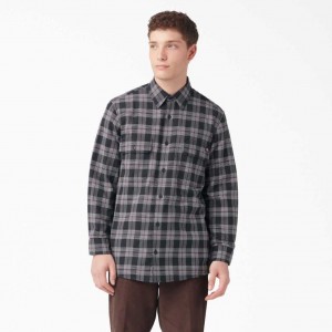 Dickies FLEX Regular Fit Flannel Shirt Černé | CZ0001293