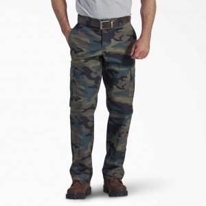 Dickies FLEX Regular Fit Rovný Leg Cargo Pants Zelene Maskáčové | CZ0002421