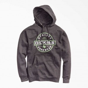 Dickies Fleece Quality Workwear Grafická Hoodie Charcoal Gray Heather | CZ0001860