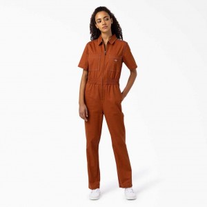 Dickies Florala Coveralls Hnědé | CZ0002239