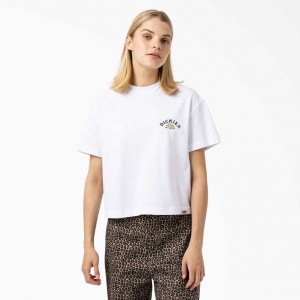 Dickies Fort Lewis Cropped Grafická T-Shirt Bílé | CZ0001033