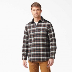 Dickies Heavyweight Brawny Flannel Shirt Čokolády Hnědé | CZ0001213