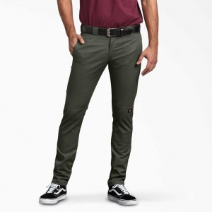 Dickies Hubená Fit Rovný Leg Double Knee Pracovní Pants Olivy Zelené Zelene | CZ0002148