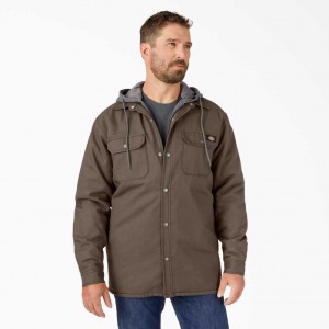 Dickies Hydroshield Duck S Kapucí Shirt Jacket Mushroom | CZ0001343