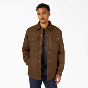 Dickies Hydroshield Duck Shirt Jacket Hnědé | CZ0001354