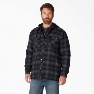 Dickies Hydroshield Flannel Shirt Jacket Černé Tmavě Blankyt | CZ0001311