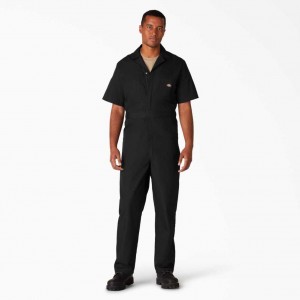 Dickies Krátké Sleeve Coveralls Černé | CZ0002199