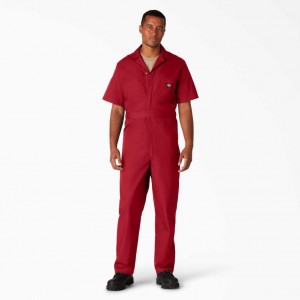 Dickies Krátké Sleeve Coveralls Červené | CZ0002253