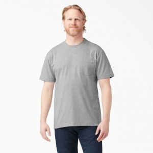 Dickies Krátké Sleeve Heavyweight Crew Neck T-Shirt Heather Gray | CZ0000805