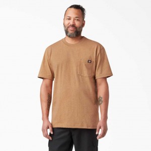 Dickies Krátké Sleeve Heavyweight Heathered T-Shirt Hnědé | CZ0000614