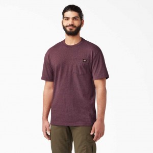 Dickies Krátké Sleeve Heavyweight Heathered T-Shirt Vínové | CZ0000620