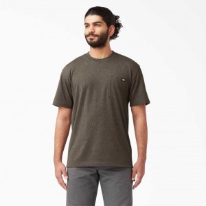 Dickies Krátké Sleeve Heavyweight Heathered T-Shirt Čokolády | CZ0000674