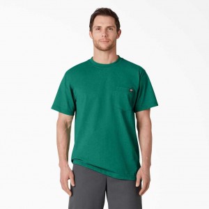 Dickies Krátké Sleeve Heavyweight Heathered T-Shirt Zelene | CZ0000794