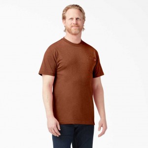 Dickies Krátké Sleeve Heavyweight Heathered T-Shirt Červené | CZ0000945