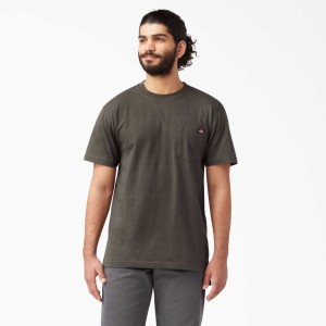 Dickies Krátké Sleeve Heavyweight T-Shirt Černé Olivy Zelené | CZ0000578