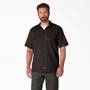 Dickies Krátké Sleeve Pracovní Shirt Tmavě Hnědé | CZ0000181