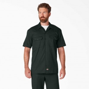 Dickies Krátké Sleeve Pracovní Shirt Zelene | CZ0000219