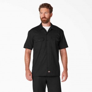 Dickies Krátké Sleeve Pracovní Shirt Černé | CZ0000157