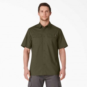 Dickies Krátké Sleeve Ripstop Shirt Zelene | CZ0000256